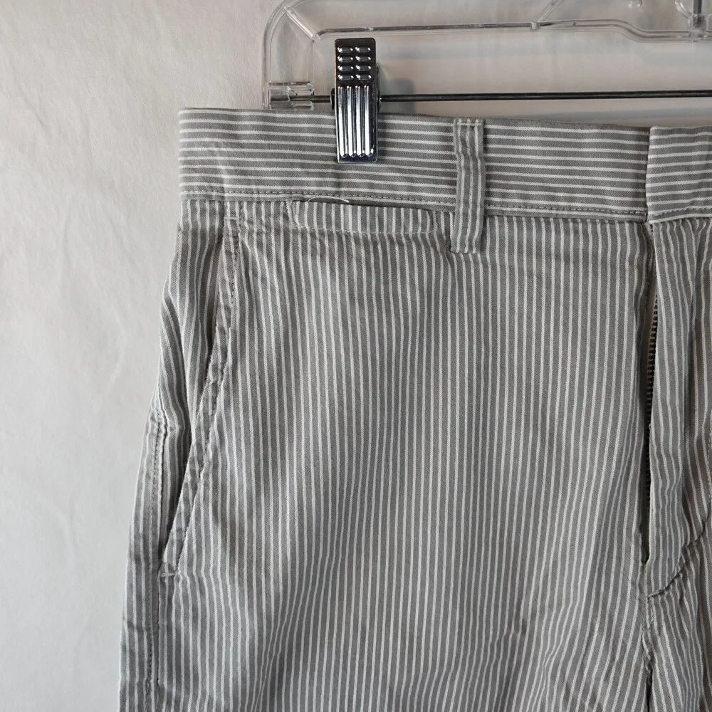 J Crew Shorts Mens 31 Beige White Striped Summer Casual 10